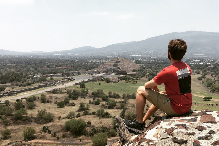 Spectrum South writer Josh Inocencio overlooking the Teotihuacan pyramids in Mexico City, Mexico.