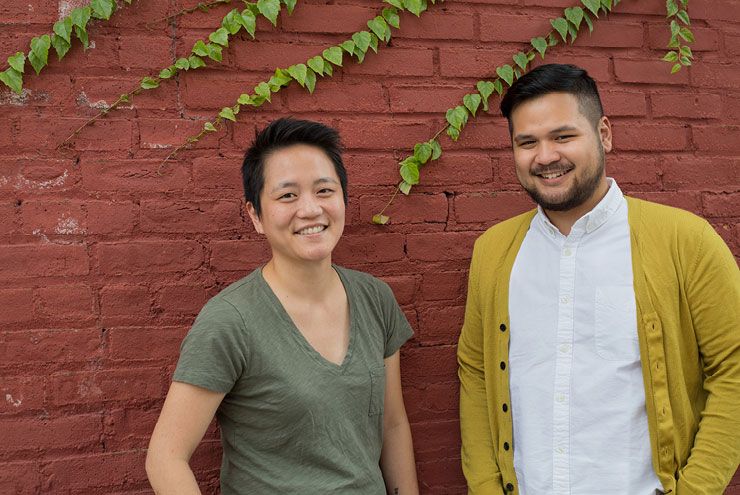 A photo of Kathy Tu and Tobin Low, hosts of the queer podcast, Nancy.