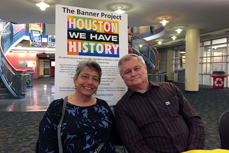 A photo of Sara Fernandez and J.D. Doyle who study LGBTQ history in Houston.