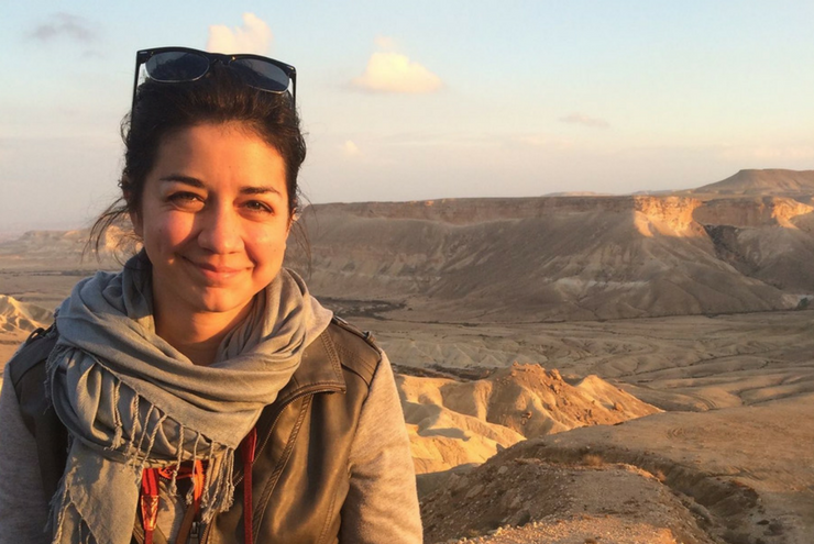 A photo of queer Jewish Houstonian Brittany Weinstein in the Negev Desert in Israel.