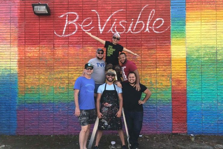 A photo of the new Pride Wall creators in Houston.