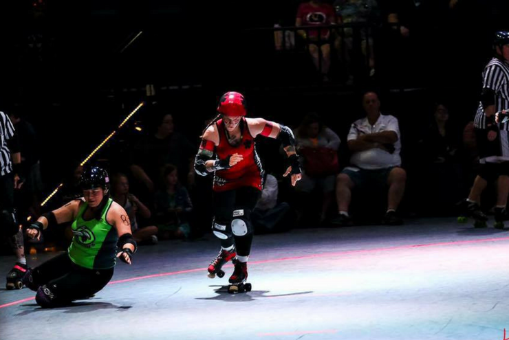 A photo of Houston roller derby girl MadCapnCap.