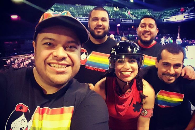 A photo of Houston Roller Derby fan Jason Davila.