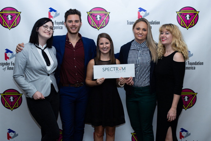 A photo of the Spectrum South team at the 26th annual Houston Transgender Unity Banquet.