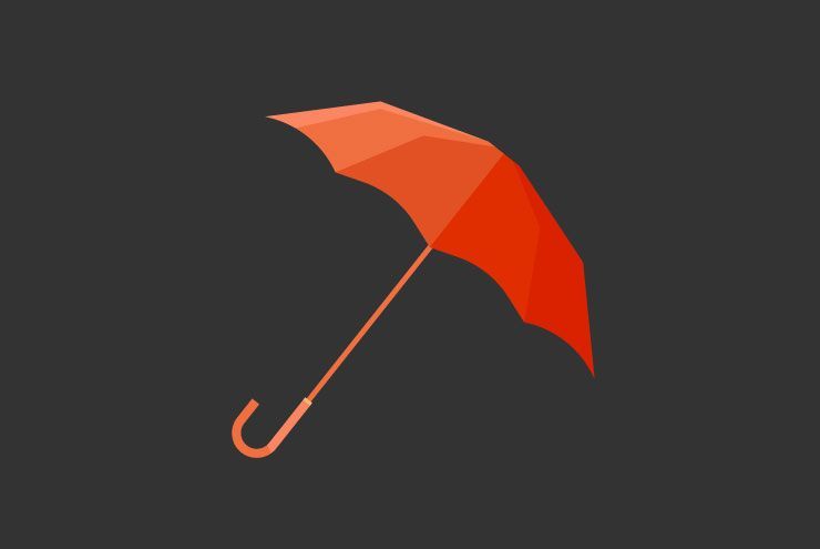 A photo of the sex workers red umbrella.
