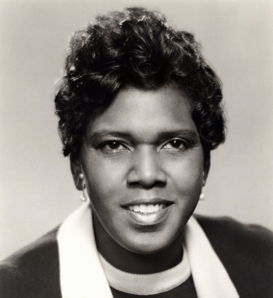 A photo of Black queer politician Barbara Jordan.