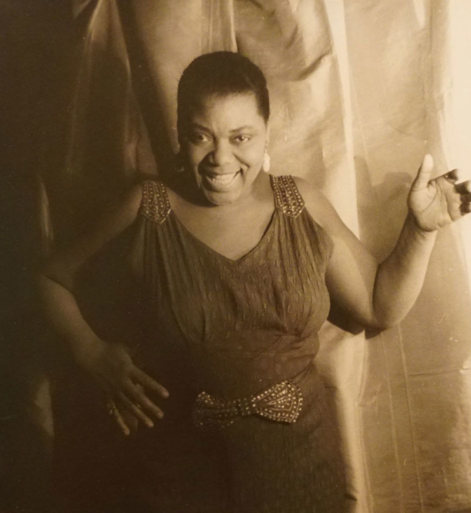 A photo of Black queer singer Bessie Smith.
