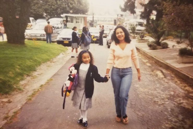 A photo of Sasha and her Mami.