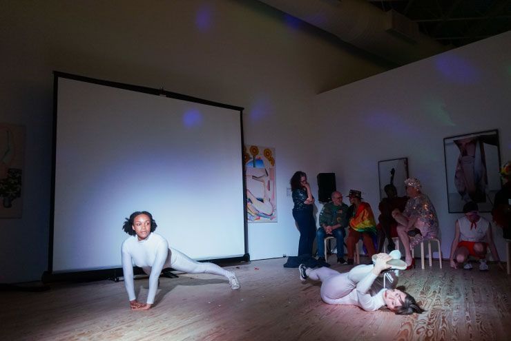 A photo of performers Ayan Felix and Kate Rash at Stonewall dance at CAMH.