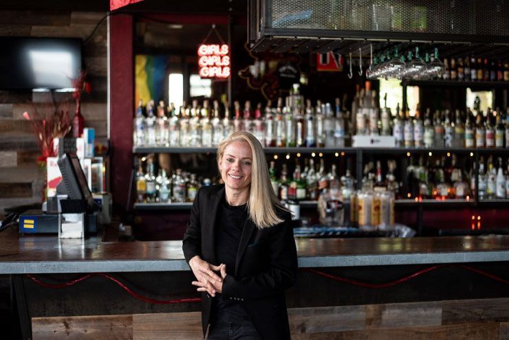 A photo of Julie Mabry, owner of Pearl Bar in Houston.