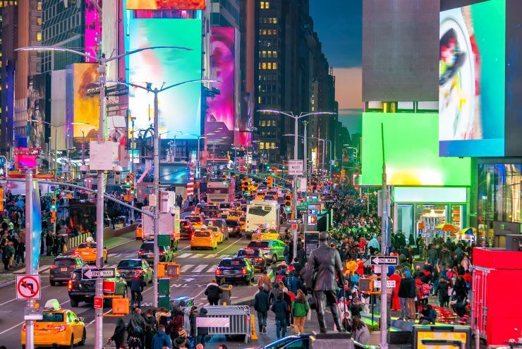 A photo of Times Square panic.