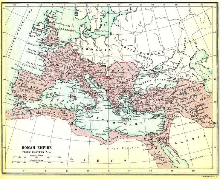 A map of Roman rule shortly before the start of Elagabalus’ reign.