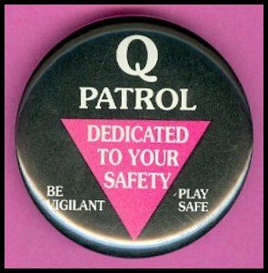 A photo of a Q-Patrol button.