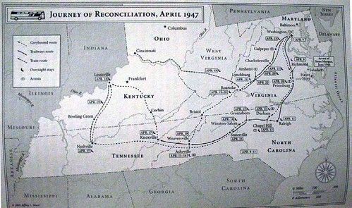 A map of the Journey of Reconciliation.