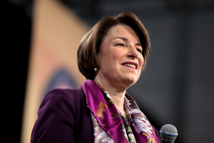 A photo of Democratic presidential primary candidate Senator Amy Klobuchar.