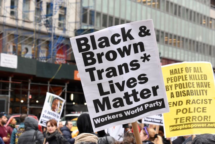 A photo of Black trans lives matter.
