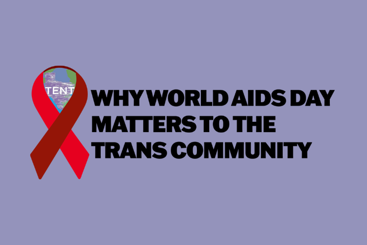 A photo of World AIDS Day and the trans community.
