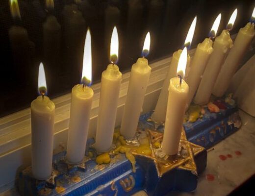 A photo of a menorah, a part of Dr. Laura McGuire's Jewish faith.