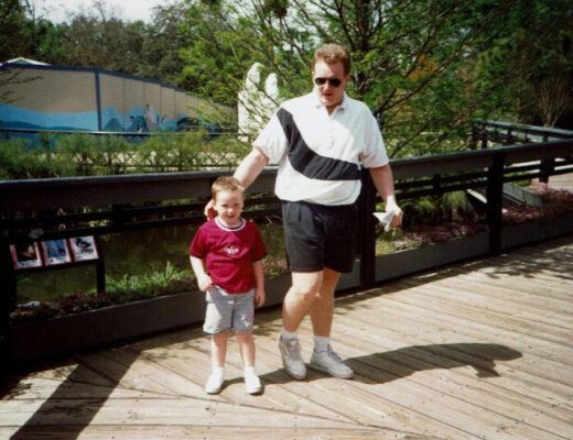 A photo of the author with his dad on Father's Day.