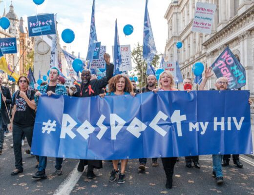 A photo of World AIDS Day activists.