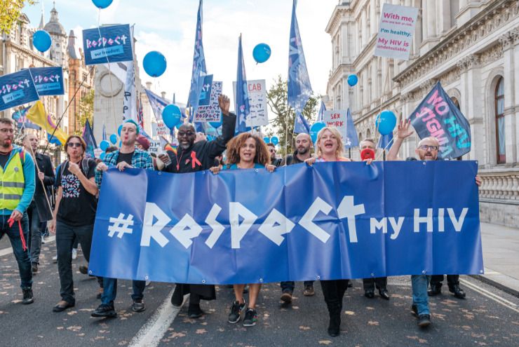 A photo of World AIDS Day activists.