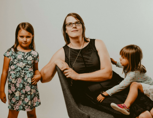 A photo of Austin trans comedian Carina Maygar with her children.