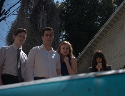 A photo of gay actor Aj Knight in a new exorcism film.