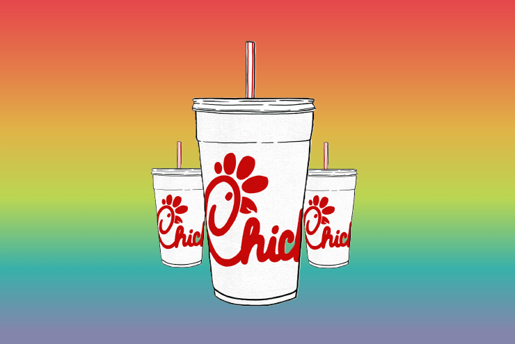 An illustration of gay Chick-fil-A.