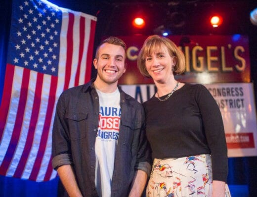 A photo of Josh Watkins and Laura Moser who are part of the resistance.