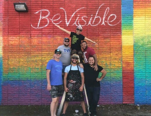 A photo of the new Pride Wall creators in Houston.