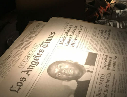 A photo from the Queerskins installation as part of Houston Cinema Arts Festival.