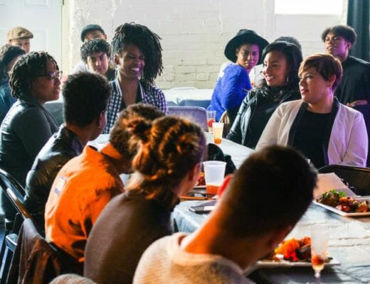 A photo of Revolution Café and Bookstore.