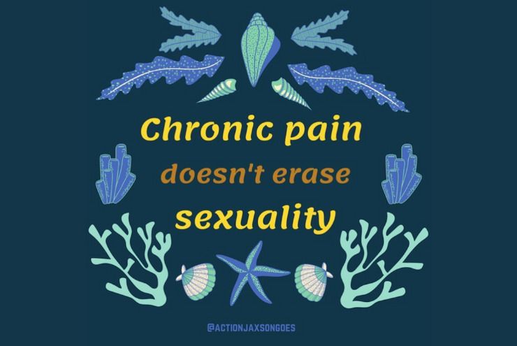 A photo of Sax Hacks with Jax, a video series on chronic pain and sexuality.